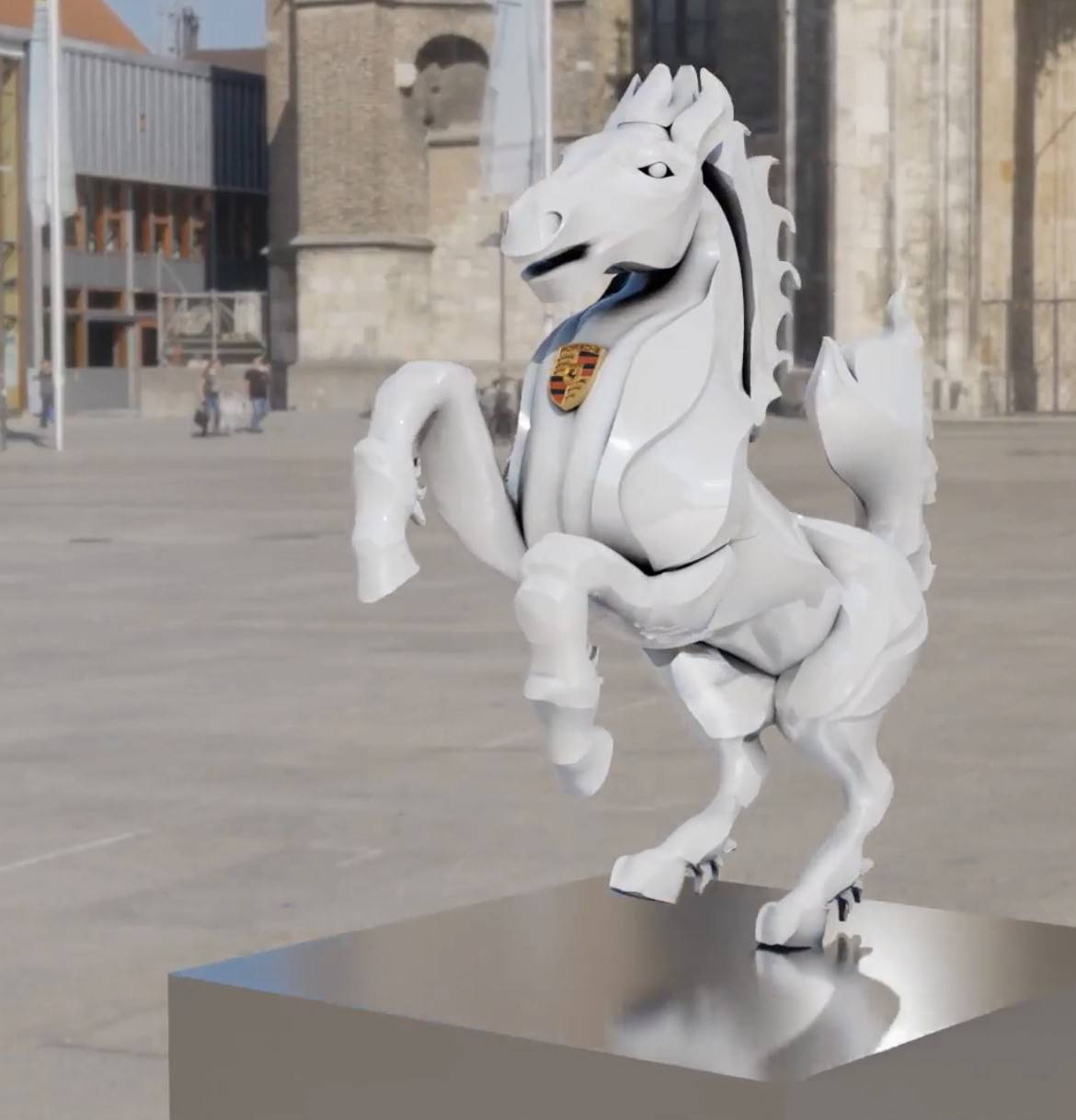 L'emblématique cheval cabré de Porsche