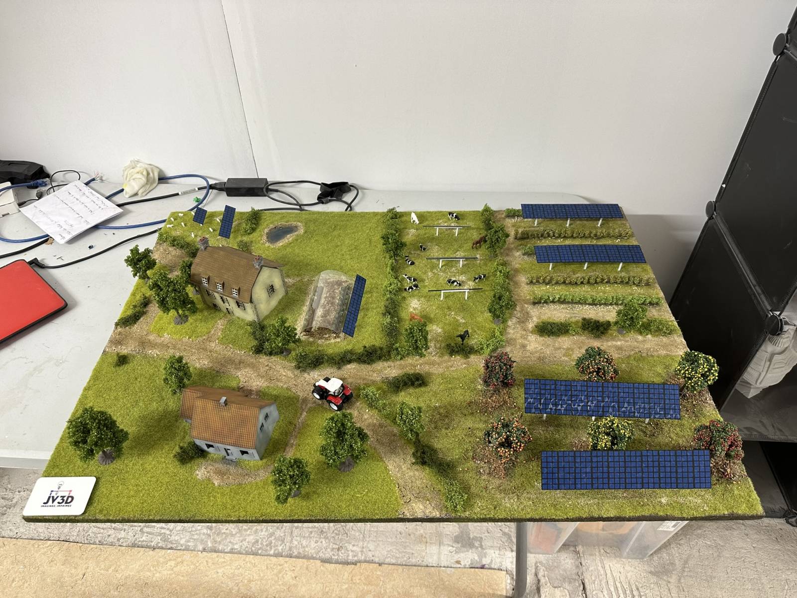Maquette promotionnelle pour des panneaux photovoltaiques